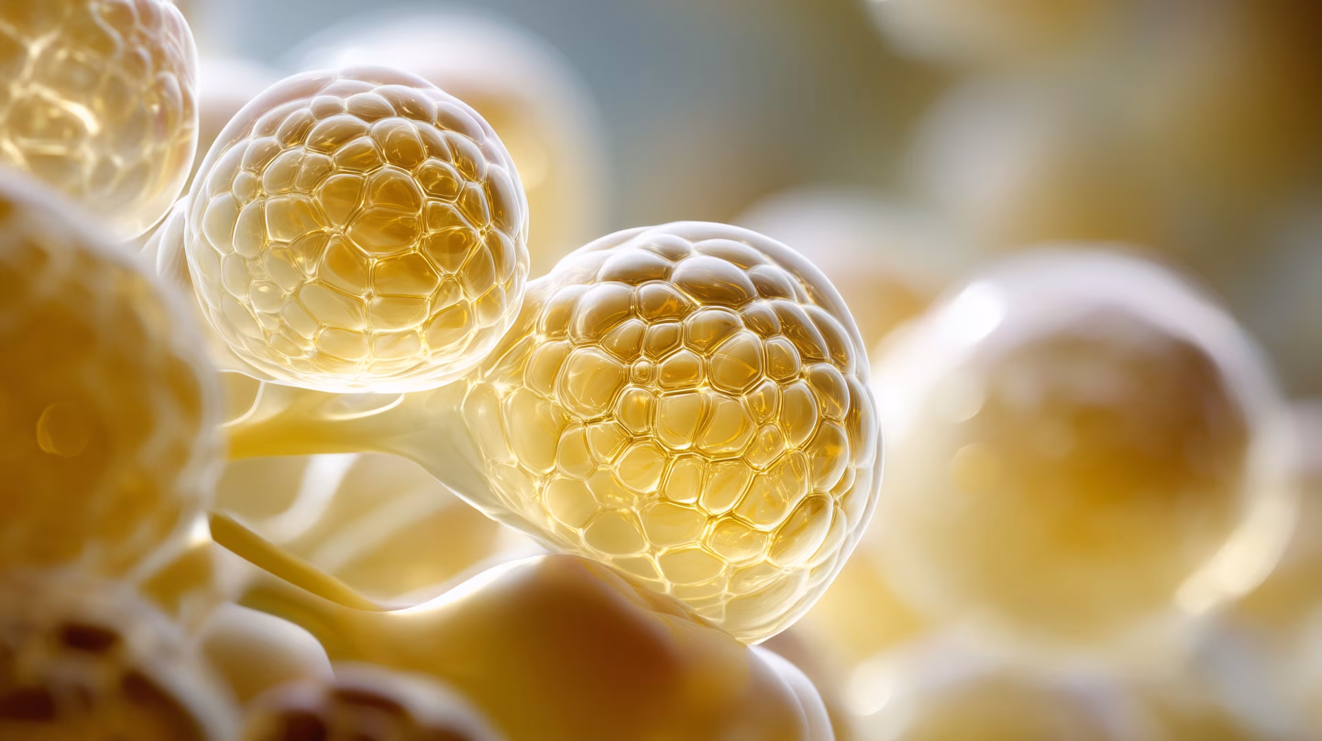 fat cells macro with soft lighting and smooth organic textures photography